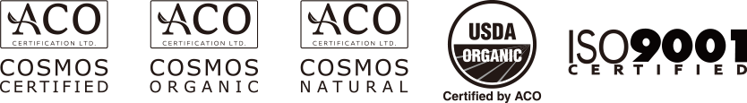 COSMOS CERTIFIED | COSMOS ORGANIC | COSMOS NATURAL | Certified by ACO | ISO9001 CERTIFIED