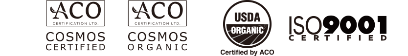 COSMOS CERTIFIED | COSMOS ORGANIC | COSMOS NATURAL | Certified by ACO | ISO9001 CERTIFIED